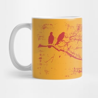 ancient style birds on a tree design Mug